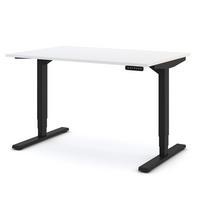 SCHREIBTISCH Elektrisch höhenverstellbarer Schreibtisch Y-Line Signalweiß Schwarz 120/80/62-127cm - Schwarz/Weiß, Holzwerkstoff/Metall (80/120/127cm) - ASSMANN