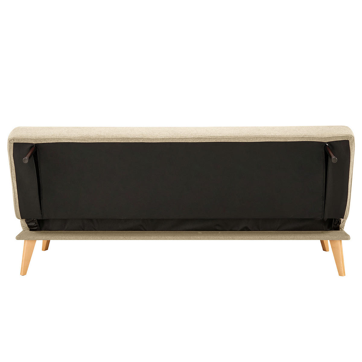 SCHLAFSOFA - Hellbraun/Beige, Holz/Birkenholz (180/81/86cm) - home24