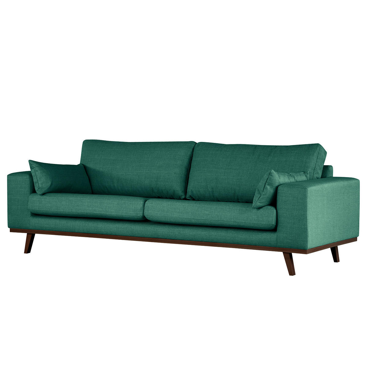 3-SITZER SOFA - Dunkelgrün/Buchefarben, Textil (237/81/88cm) - home24