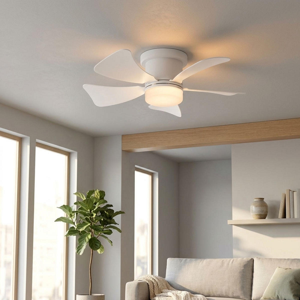 LED DECKENLEUCHTE HINES Weiß Kunststoff - Weiß, Metall (40.6/40.6/12.6cm) - Globo Lighting