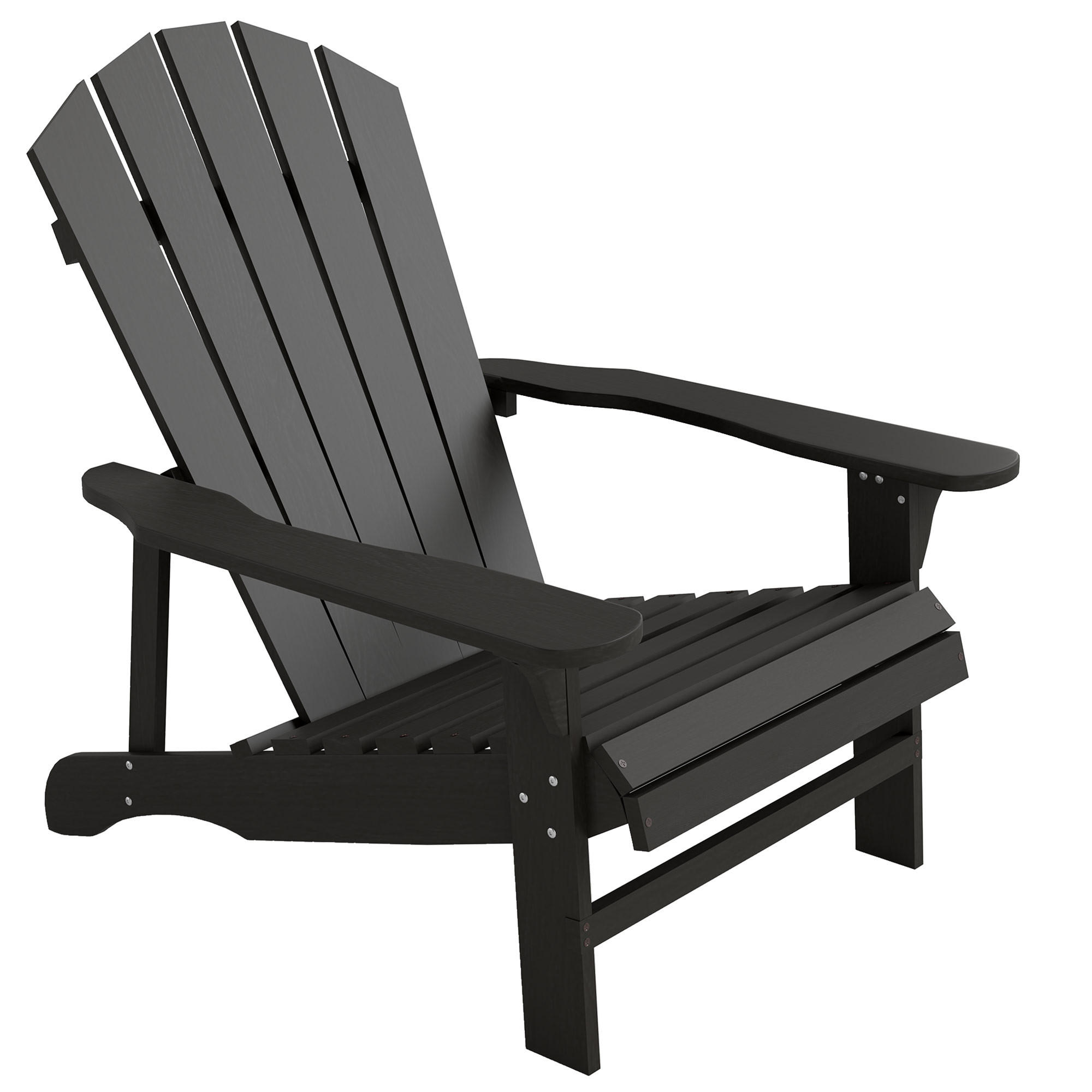 ADIRONDACK Wetterfest aus Tannenholz Schwarz - Schwarz, Holz (78/88/89cm) - Outsunny