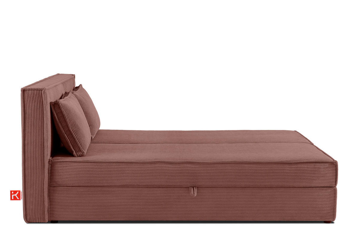 BOXSPRINGBETT ROTI mit Stauraum, rosa - Schwarz/Rosa, Holz/Holzwerkstoff (180/200cm) - KONSIMO®
