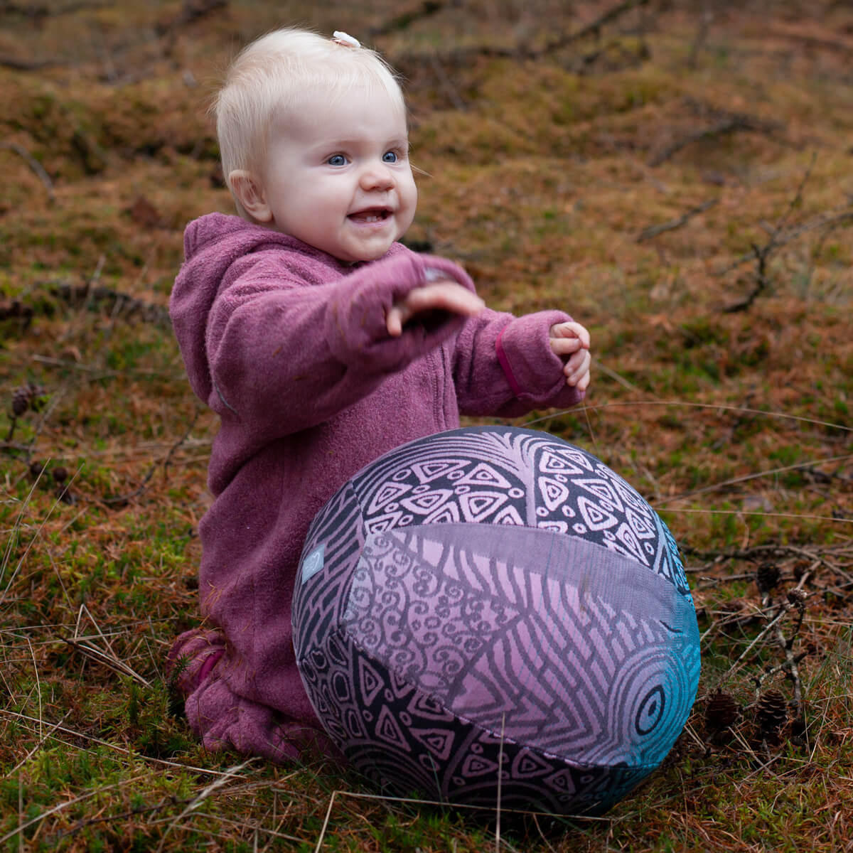 KINDERBALL Luftballon-Hülle - Blau/Anthrazit, Textil (25/25/25cm) - Hoppediz