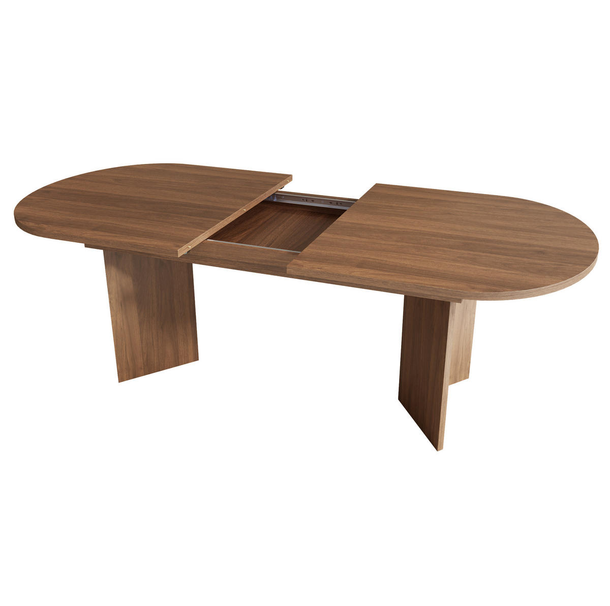 ESSTISCH 160/200/90 cm in Nussbaum ausziehbar mit abgerundeten Ecken - Walnussfarben, Holzwerkstoff (200/90/75cm) - Flora Grace