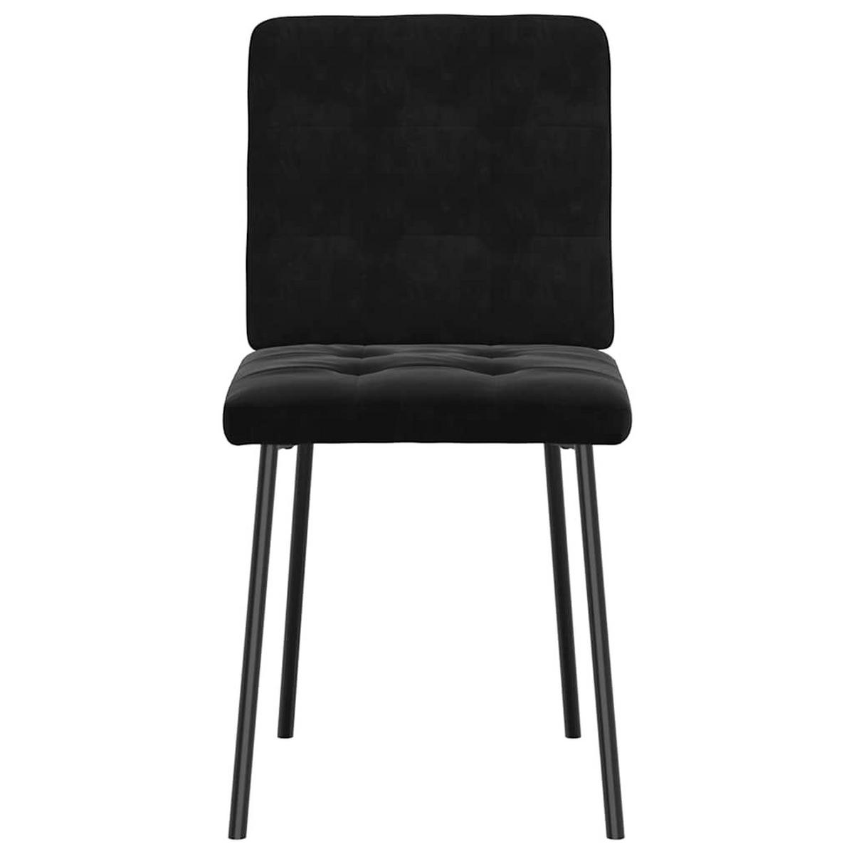 ESSZIMMERSTÜHLE 2 Stk. Schwarz Samt 45*54*83cm - Schwarz, Metall (45/83/54cm) - ZMH