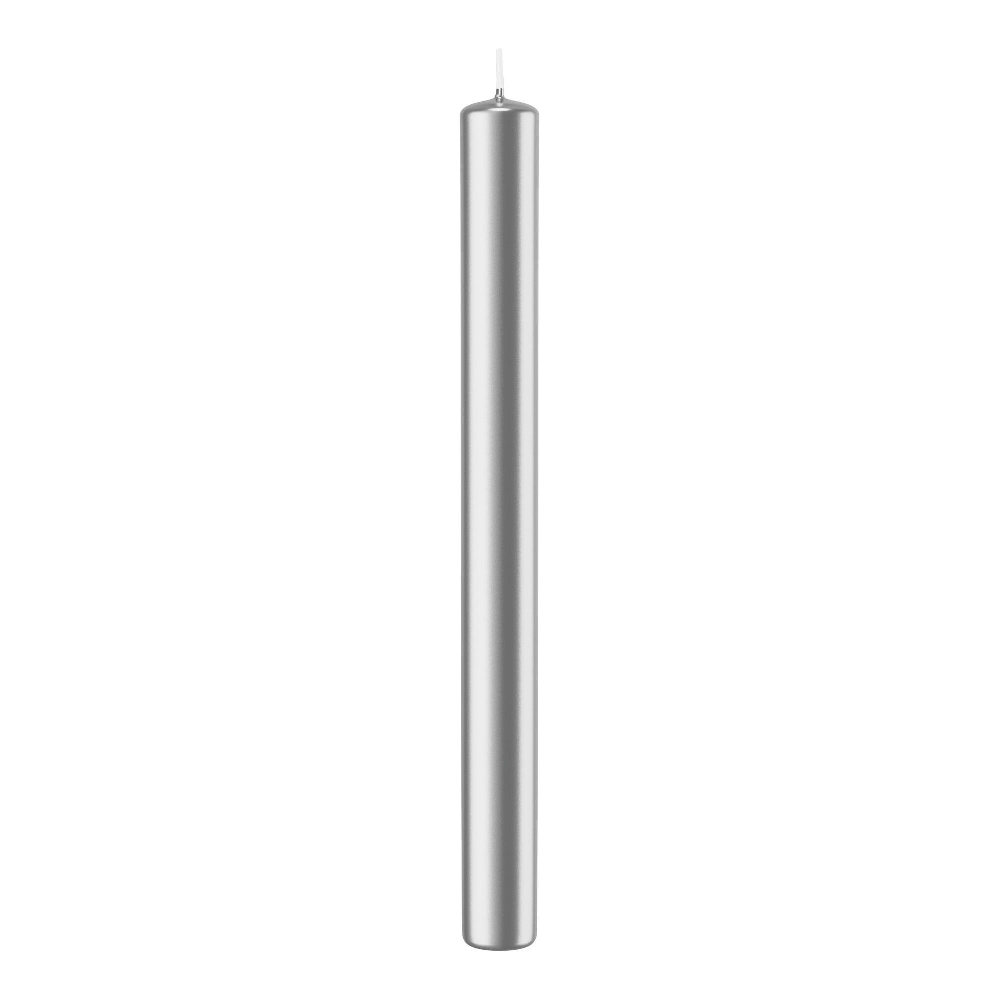 STABKERZEN Silber 250 x Ø 23 mm, 10 Stück - Silberfarben, Paraffin (2.3/25/25cm) - Wiedemann Kerzen