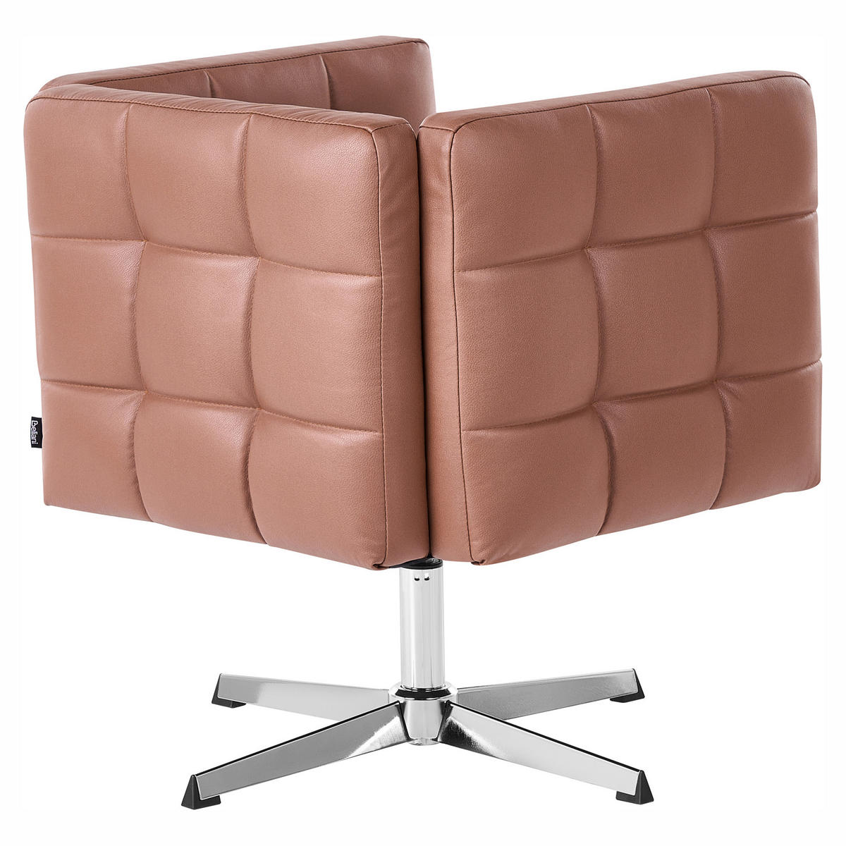 DREHSESSEL Kunstleder Braun Levanger - Silberfarben/Braun, Kunststoff/Metall (71/77/67cm) - Beliani