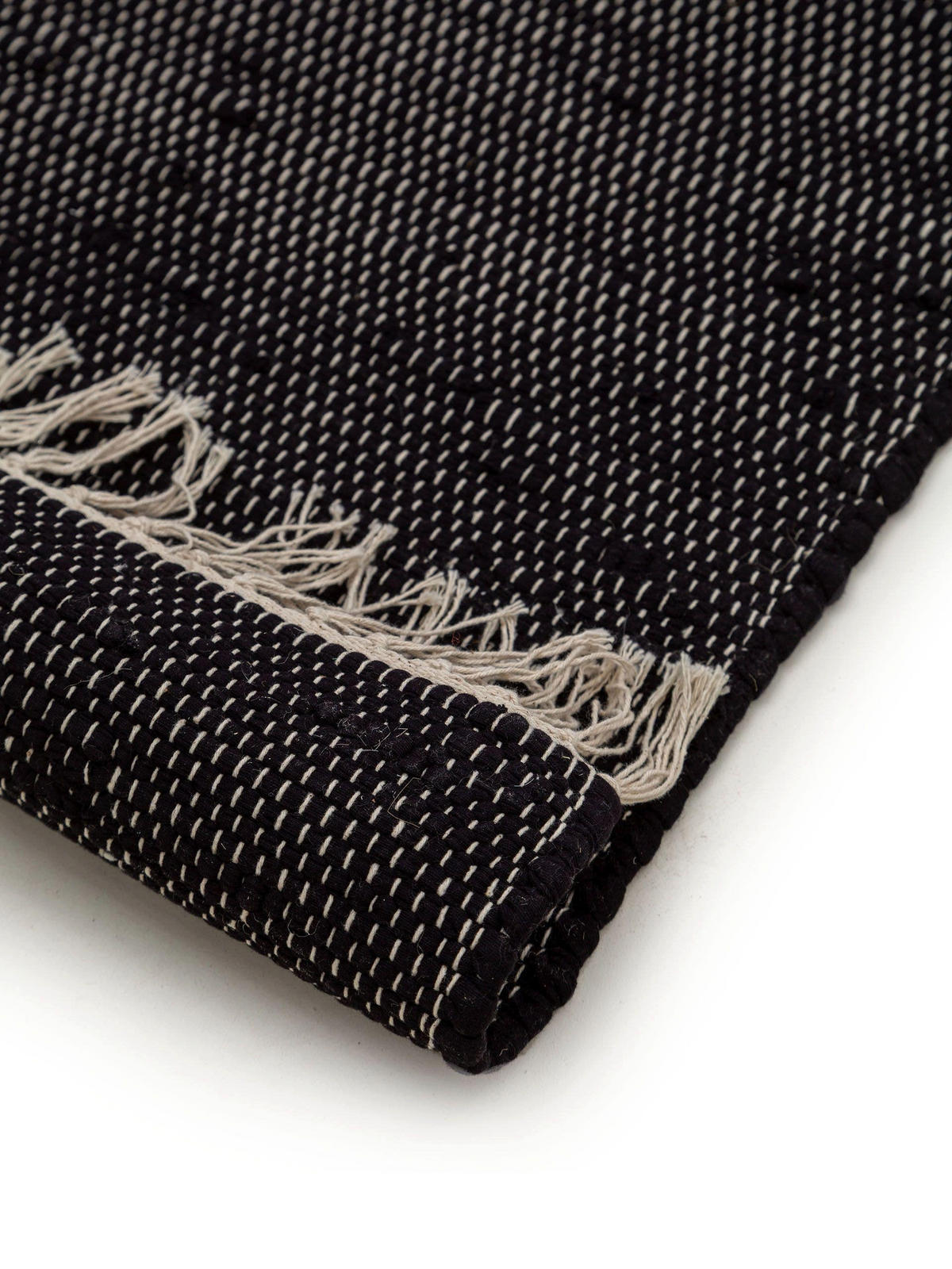 TEPPICH aus recyceltem Material Tom Schwarz 70x200 cm - Schwarz, Textil (70/200cm) - benuta Pop