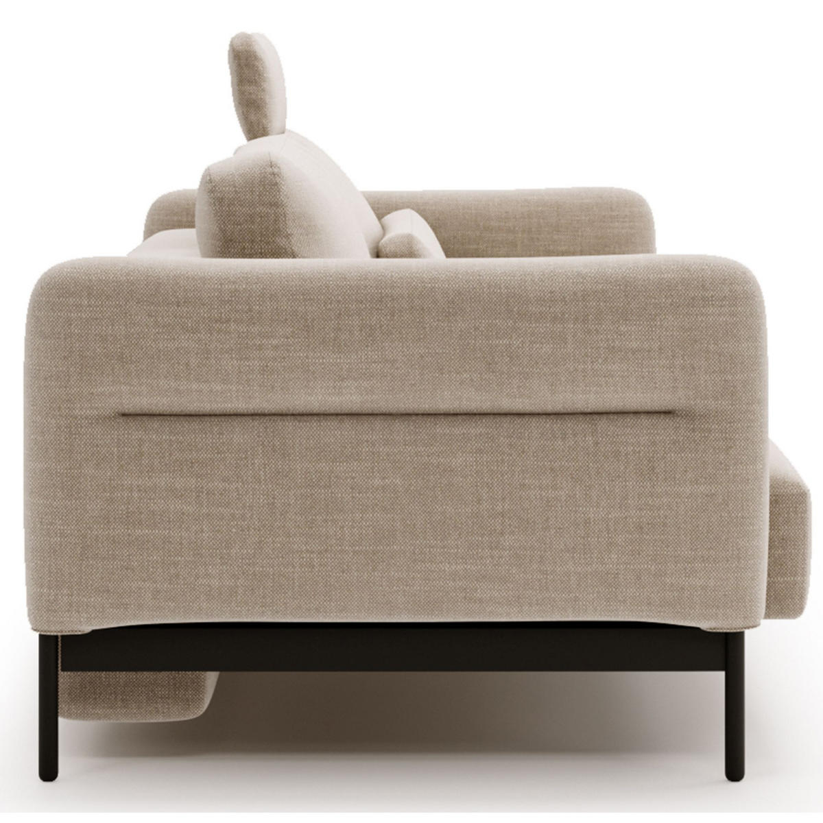 3-SITZER-SOFA Solianero Beige 223 cm - Beige/Schwarz, Textil/Metall (223/95/96cm) - Selsey