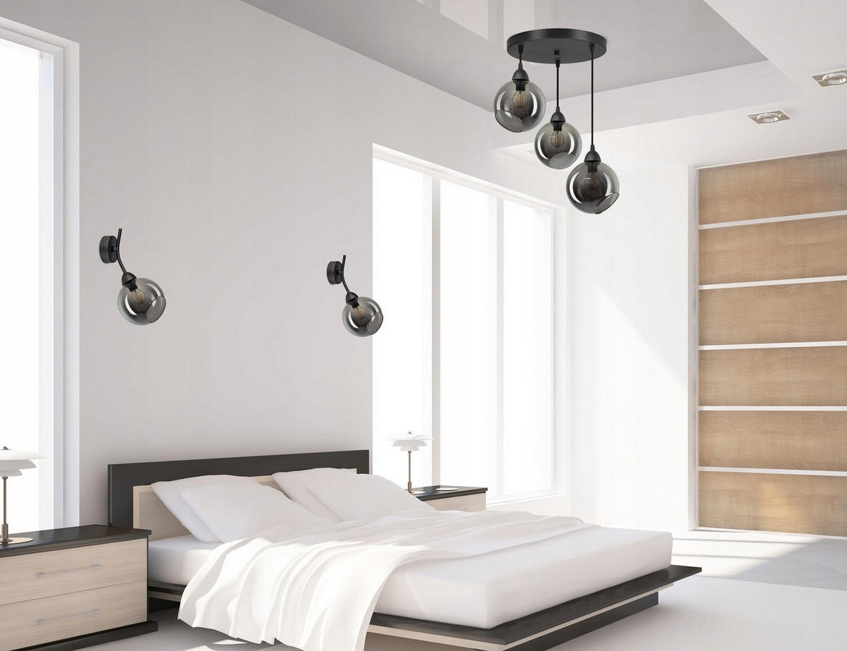 PENDELLEUCHTE Kogel - Transparent/Anthrazit, Glas/Metall (35/35/80cm) - kiki design