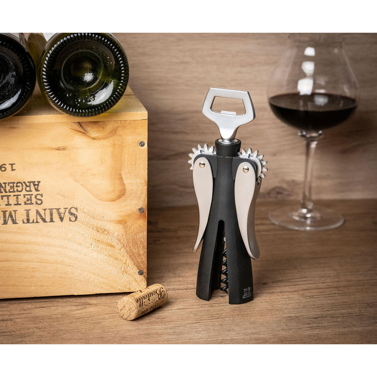 KORKENZIEHER Souverain Stahl Kunststoff - Schwarz, Kunststoff (4.5cm) - PEUGEOT