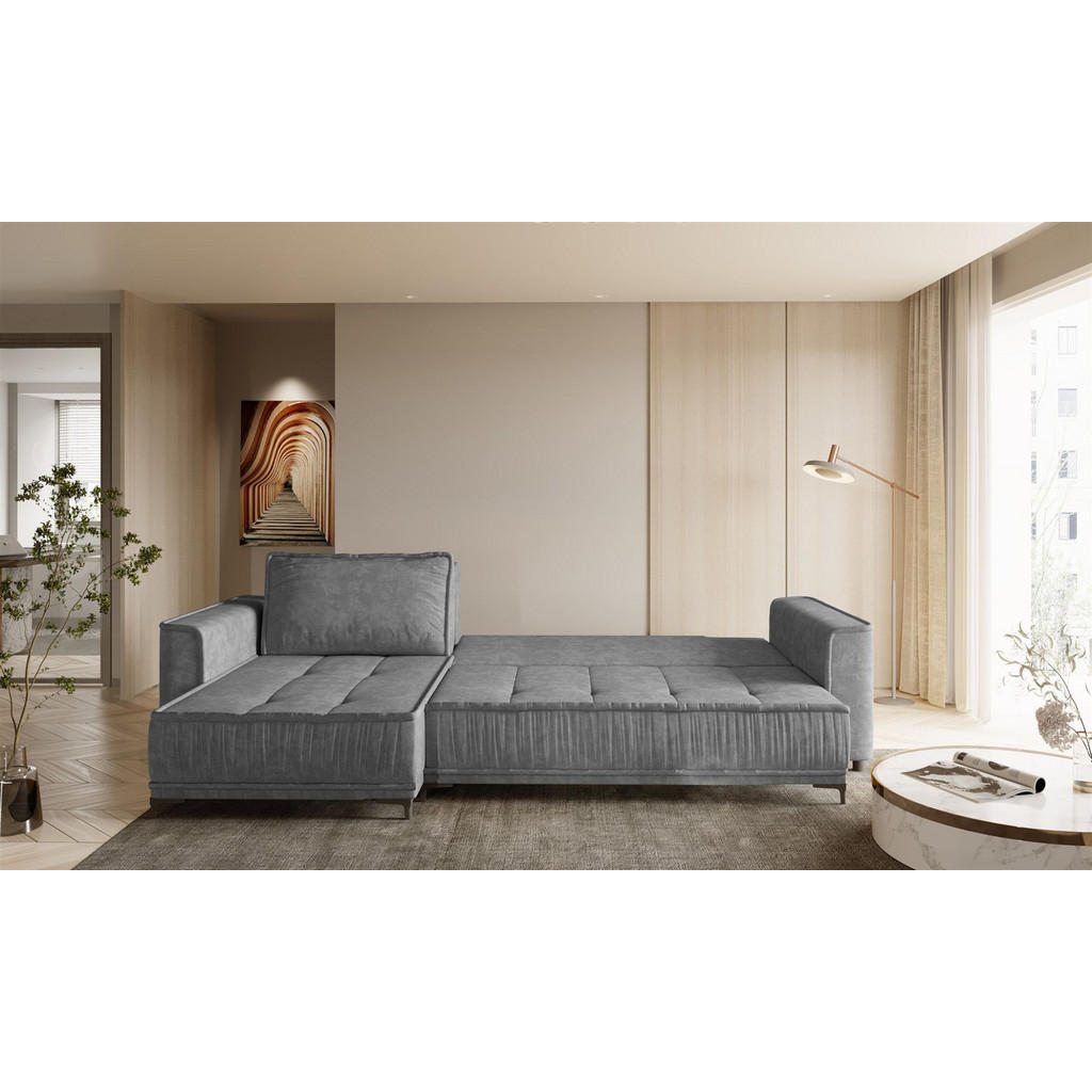 Thumbnail - Fun Möbel Ecksofa, Blau, Textil, Ottomane links, 240x140 cm, Wohnzimmer, Sofas & Couches, Wohnlandschaften, Ecksofas