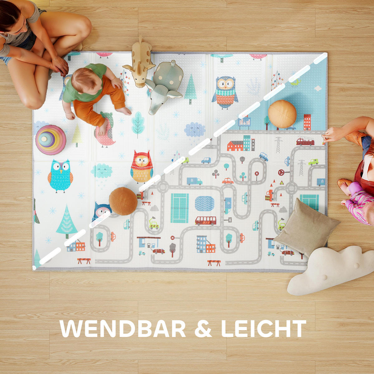 BABY-SPIELMATTE DE-10824 doppelseitig mit Rennwagenmotiven Mehrfarbig - Multicolor, Kunststoff (150/1.5/200cm) - ComfortXL