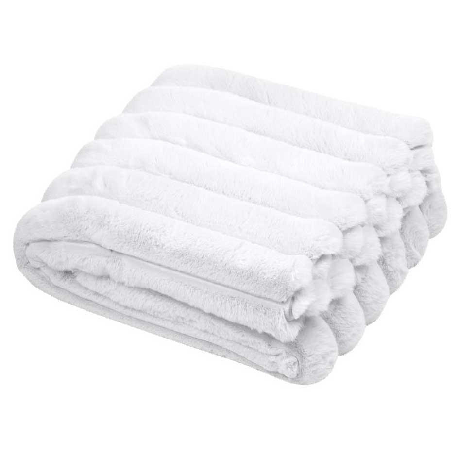 FLAUSCHDECKE Polary 130/160 cm - Weiß, Textil (160/130cm)