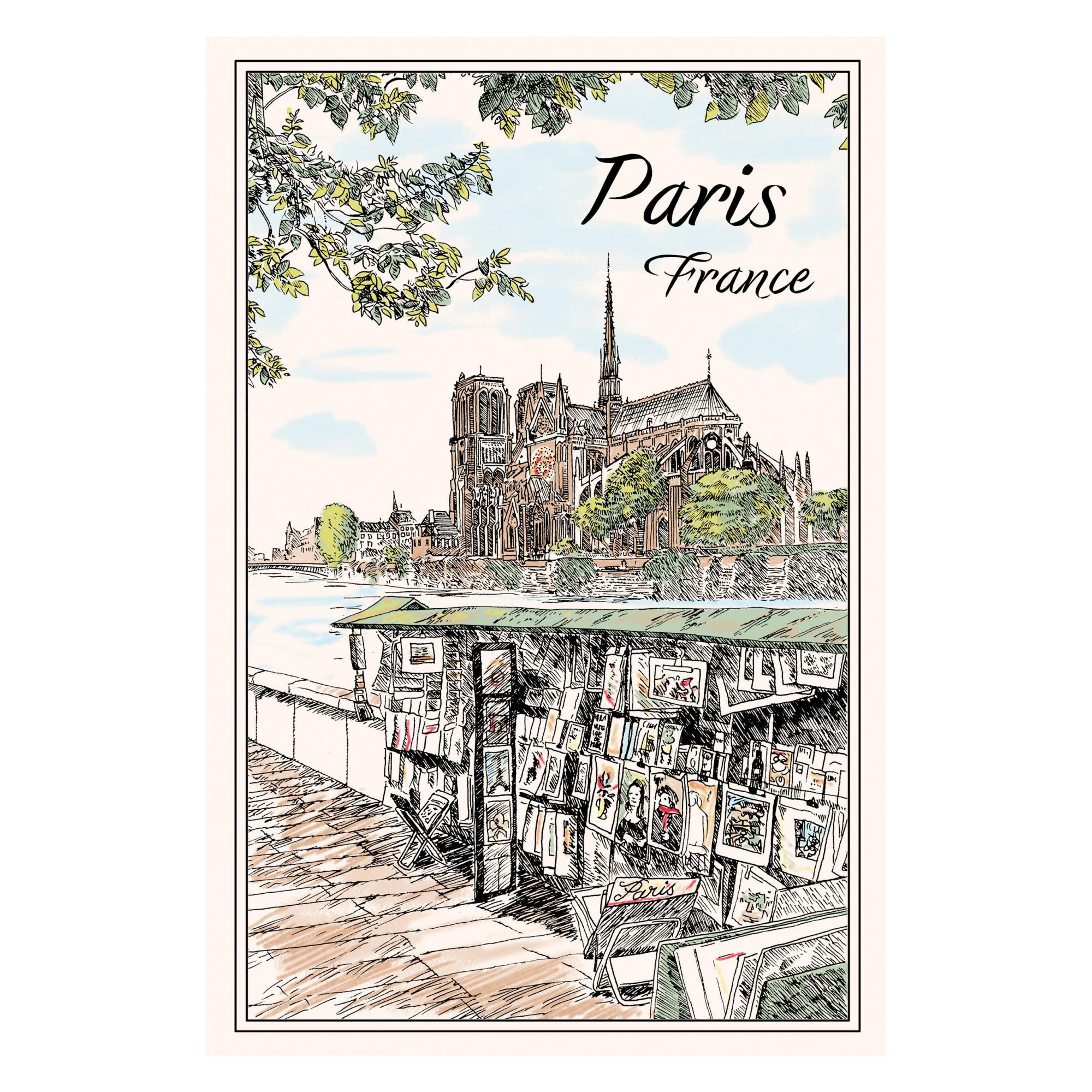 GESCHIRRTUCH Quai Notre Dame ekrü 48 x 72 cm - Weiß, Textil (48/72cm) - Winkler