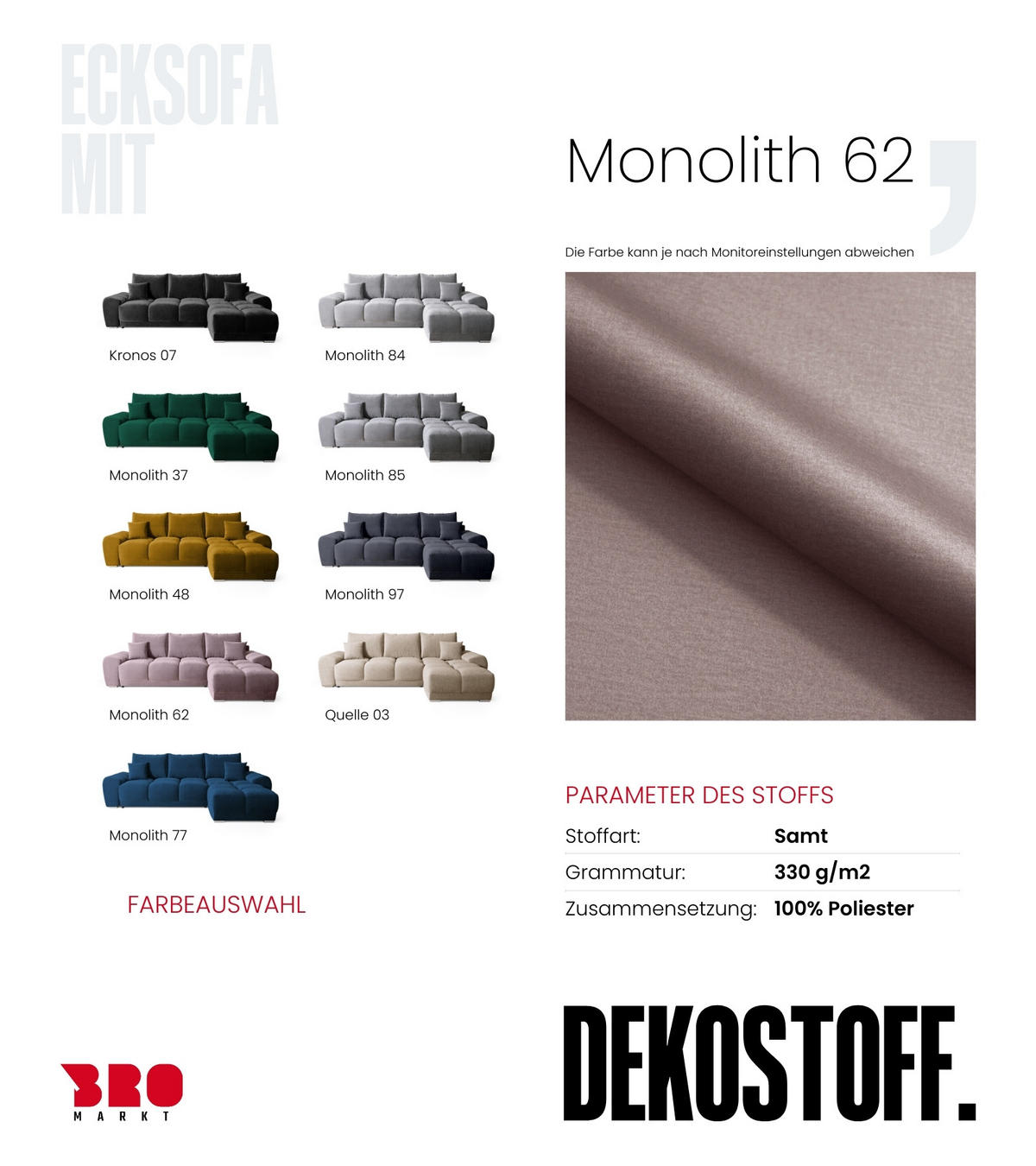 ECKSOFA Nubes mit Schlaffunktion Puderrosa Plüsch - Silberfarben/Rosa, Kunststoff/Textil (290/180cm) - Bromarkt