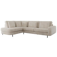 ROHOVÁ SEDAČKA CALENO L - Béžová Manšestr - Pravá Strana - černá/béžová, kov/textil (317/225cm) - MKS