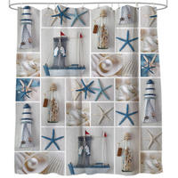 DUSCHVORHANG Meeresbrise 180 x 200 cm - Blau, Textil (180/200cm) - Sanilo