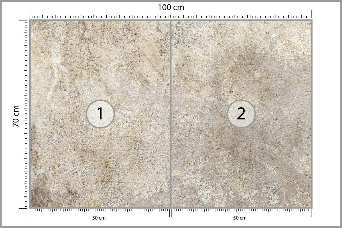 FOTOTAPETE für Wohnzimmer Mauer Beton Modern Beige Stil 100x70 - Beige/Braun, Papier (100/70cm) - Muralo