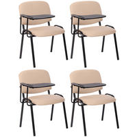 BESUCHERSTUHL 4er Set Stoff creme - Creme/Schwarz, Textil/Metall (53/81/71cm) - CLP