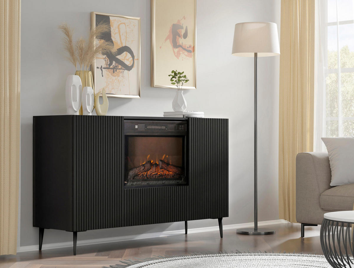 KOMMODE Schwarz 139,5/85,5/40 - Schwarz, Holzwerkstoff (140/85/40cm) - RAUMHIRSCH FURNITURE