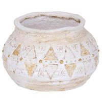 BLUMENTOPF mit Mosaik, hellbraun, Keramik, 36x36x23cm - Braun, Kunststoff (23cm) - PROREGAL