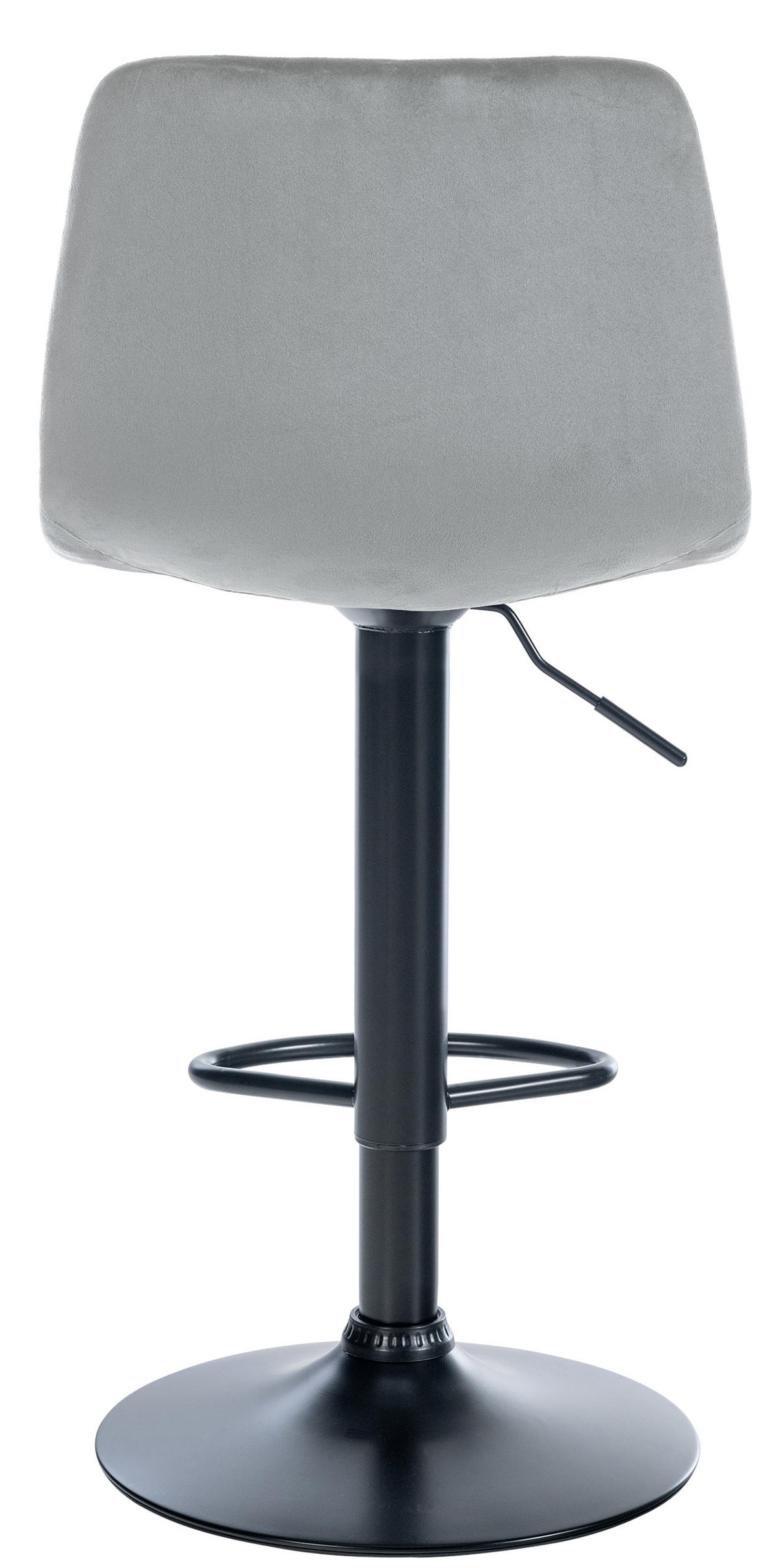BARHOCKER Samt grau - Schwarz/Grau, Textil/Metall (44/88/43cm) - CLP
