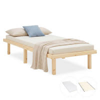 HOLZBETT 90/200 cm natur + Matratze - Naturfarben, Holz/Textil (90/200cm) - Homestyle4u