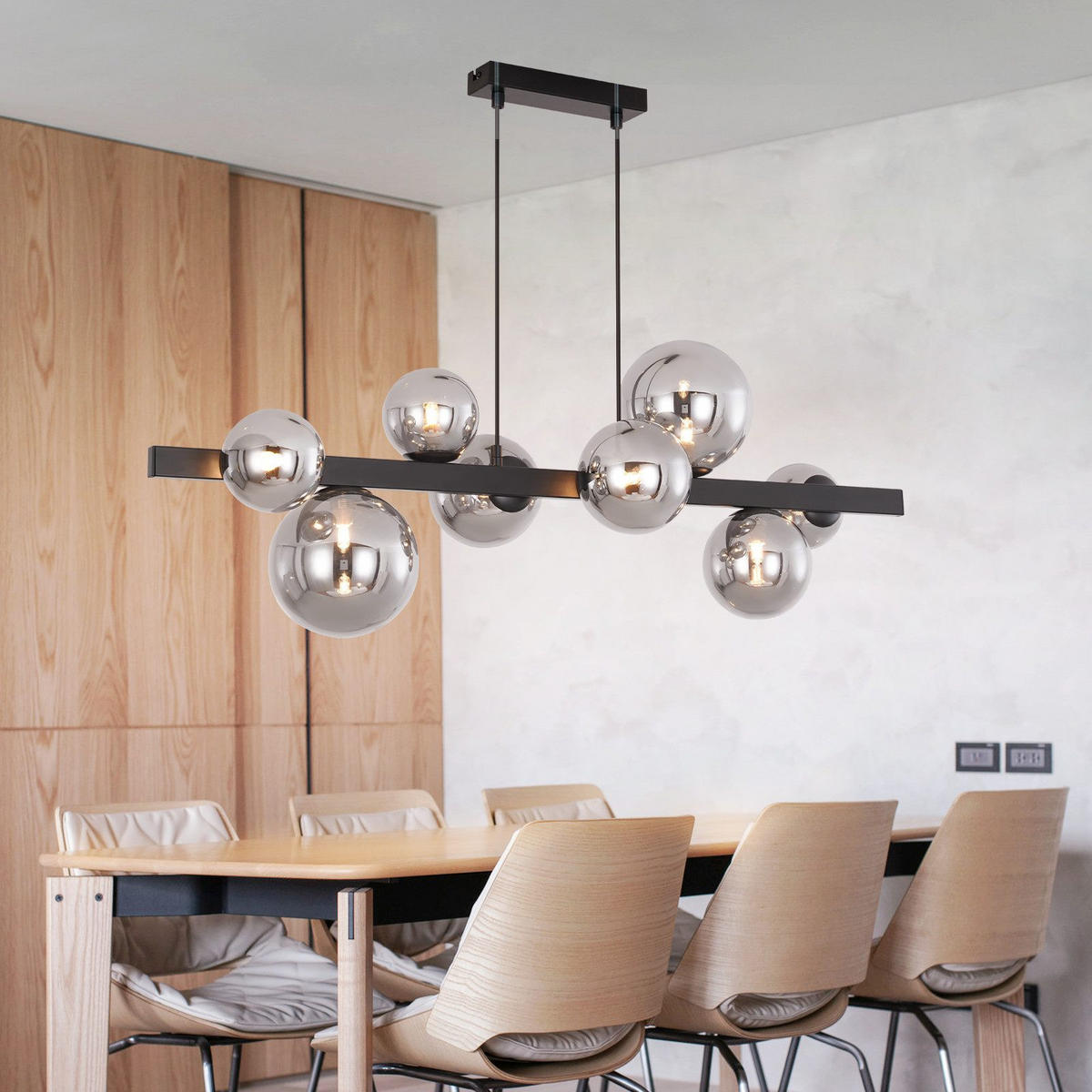 PENDELLEUCHTE Rose 90/25/160 cm - Schwarz, Metall (90/25/160cm) - ZMH