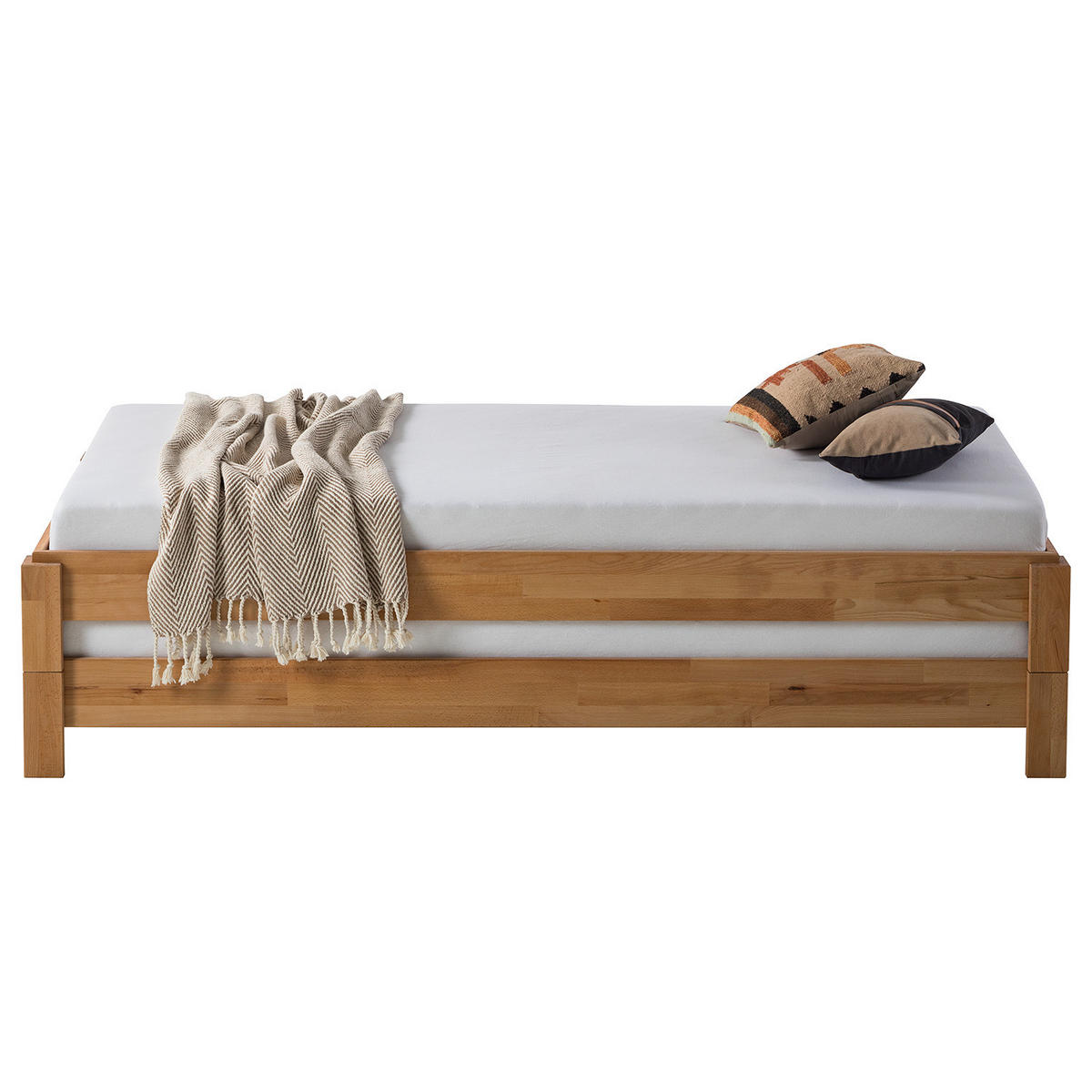 STAPELBETT - Buche massiv - 2er-Set - Buchefarben, Holz (90/200cm) - home24