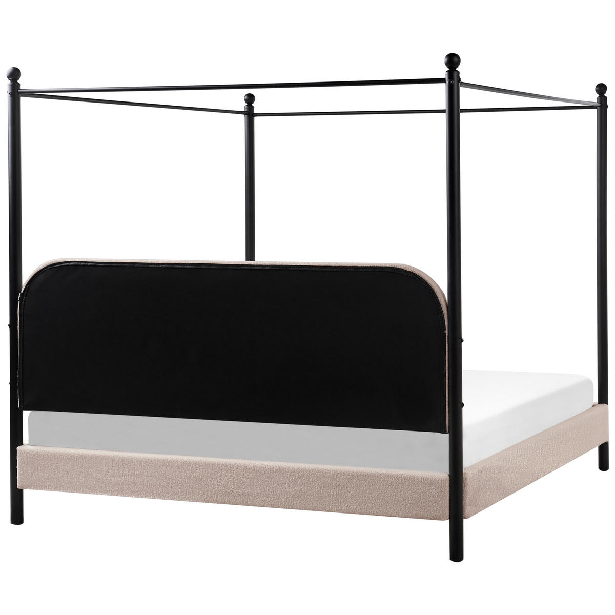 HIMMELBETT 180x200 cm Beige Dannemois - Taupe, Textil (180/200cm) - Beliani