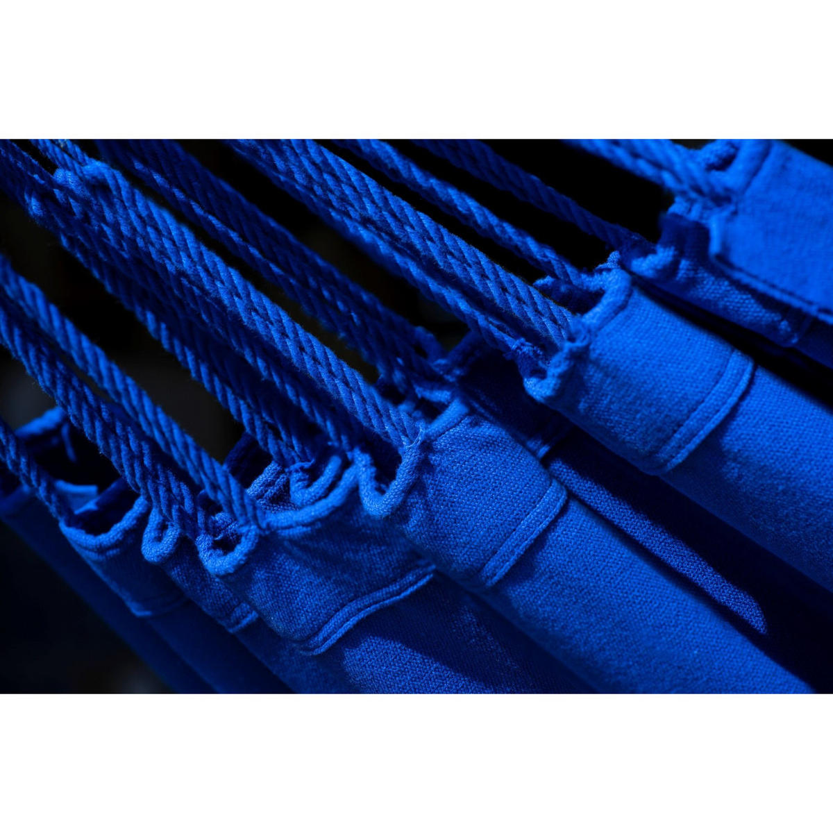 HÄNGEMATTE mit Verzinktem Gestell, 2 Personen, XXL, 200 kg, Metall, Merida Blau, einfache Montage - Blau, Metall (370/130/120cm) - Potenza