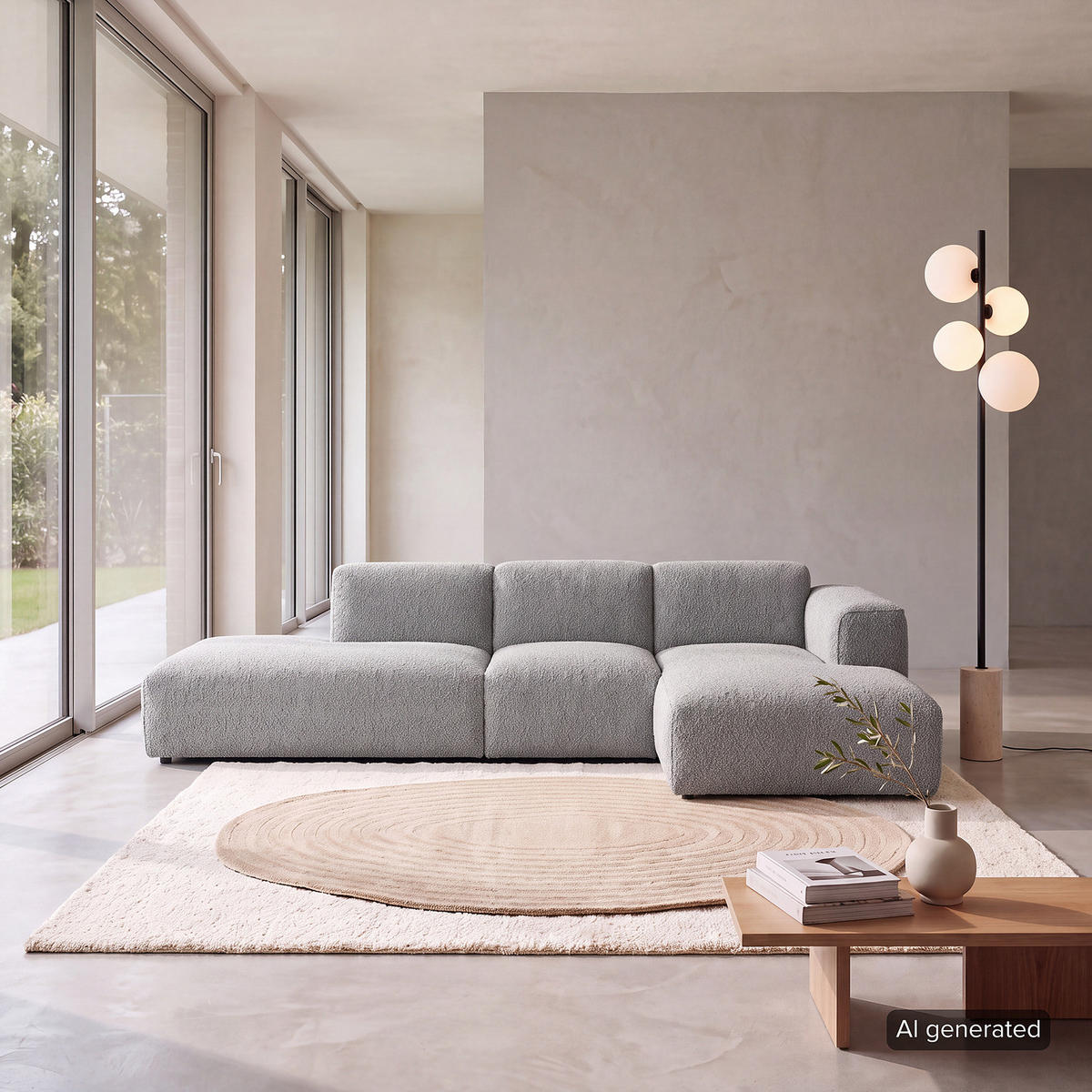 ECKSOFA mit Chaiselongue - Schwarz/Grau, Kunststoff/Textil (290/173cm) - home24