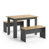 ESSTISCH SET Sentio Anthrazit 110 x 70 cm mit 2 Bänken - Anthrazit, Holzwerkstoff (110/73/70cm) - Vicco