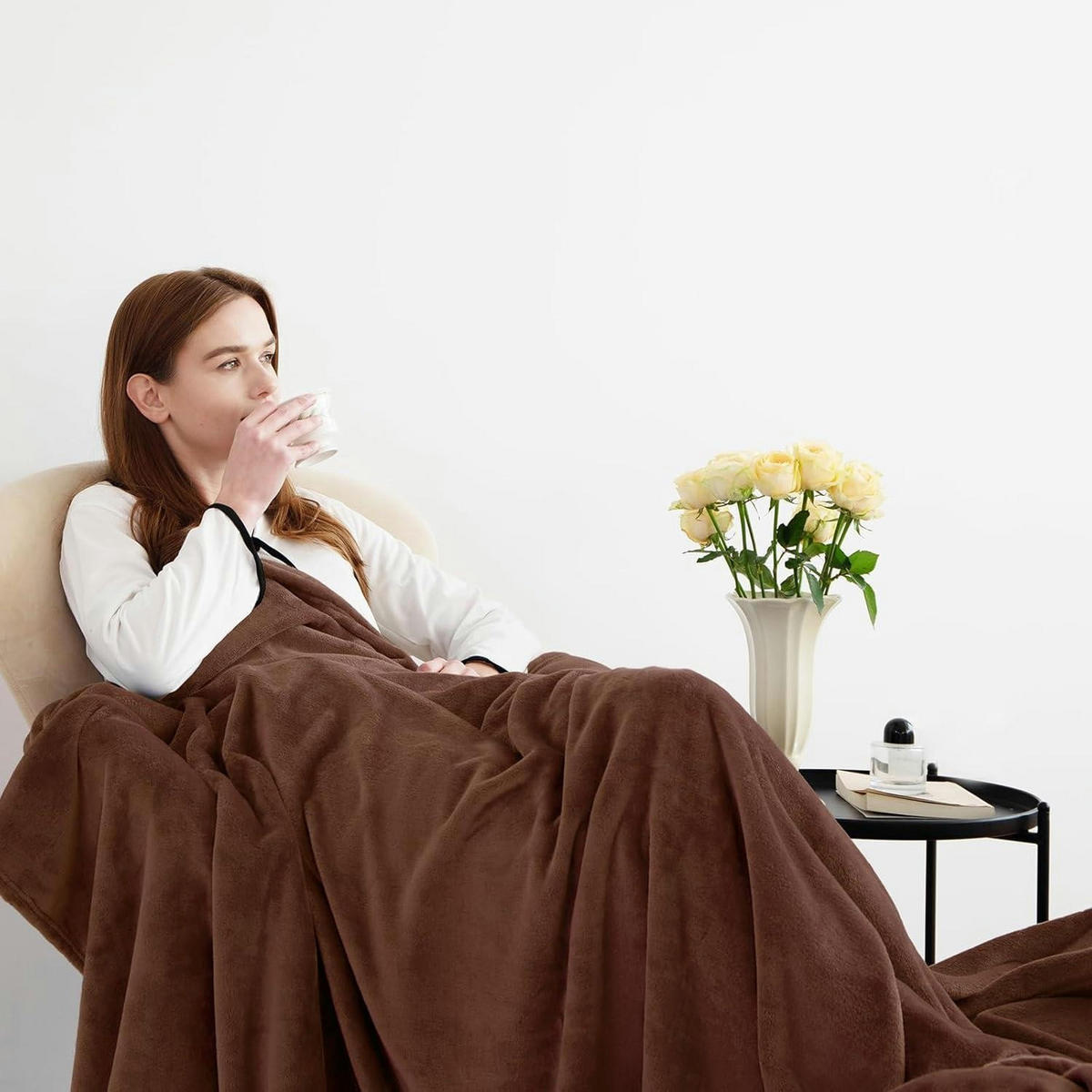 KUSCHELDECKE Flanell Braun 130 x 150 cm - Braun, Textil (130/150cm)