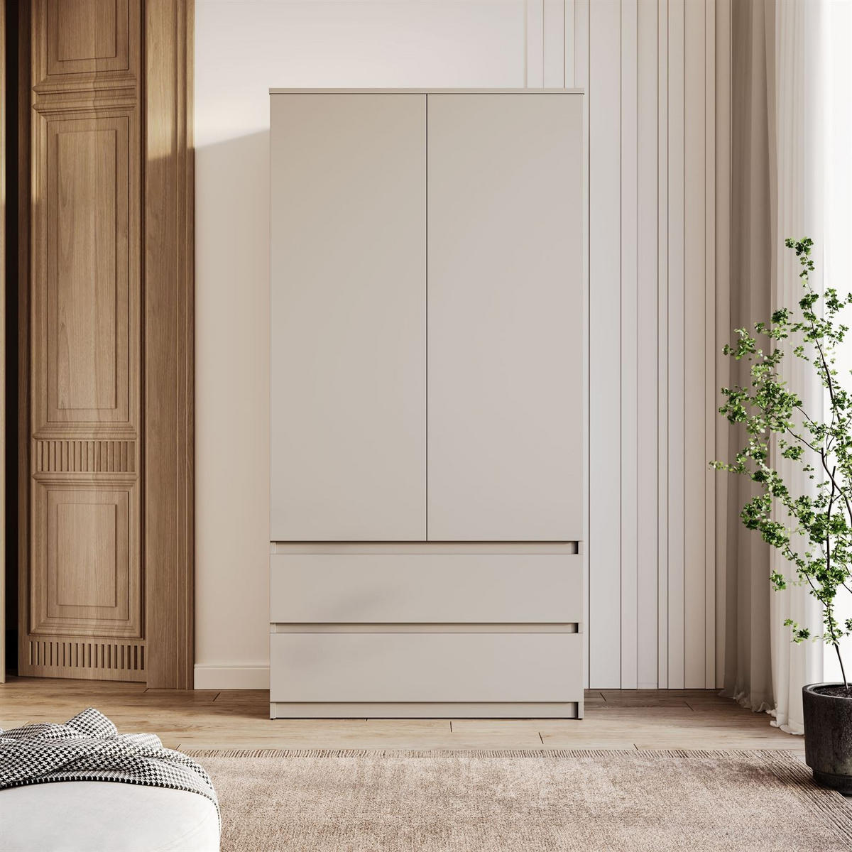 SCHRANK HANA SS-90 Kaschmir - Kaschmir, Holzwerkstoff (90/180/50cm) - Lookway