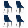 ESSZIMMERSTUHL 4-er Set IMOLA marineblauer Sitz - Dunkelblau, Textil (49.5/88/55.5cm) - Valora