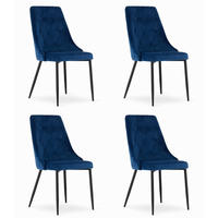 ESSZIMMERSTUHL 4-er Set IMOLA marineblauer Sitz - Dunkelblau, Textil (49.5/88/55.5cm) - Valora