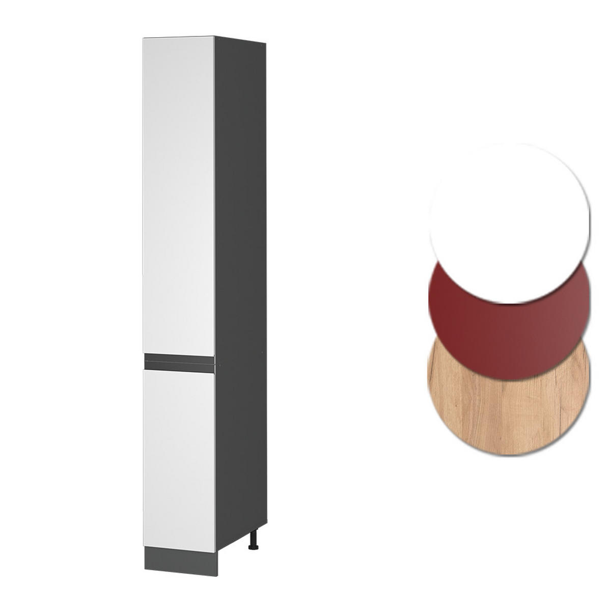 APOTHEKERSCHRANK R-Line Weiß 30 cm J-Shape - Anthrazit/Weiß, Holzwerkstoff (30/206.8/57.2cm) - Vicco