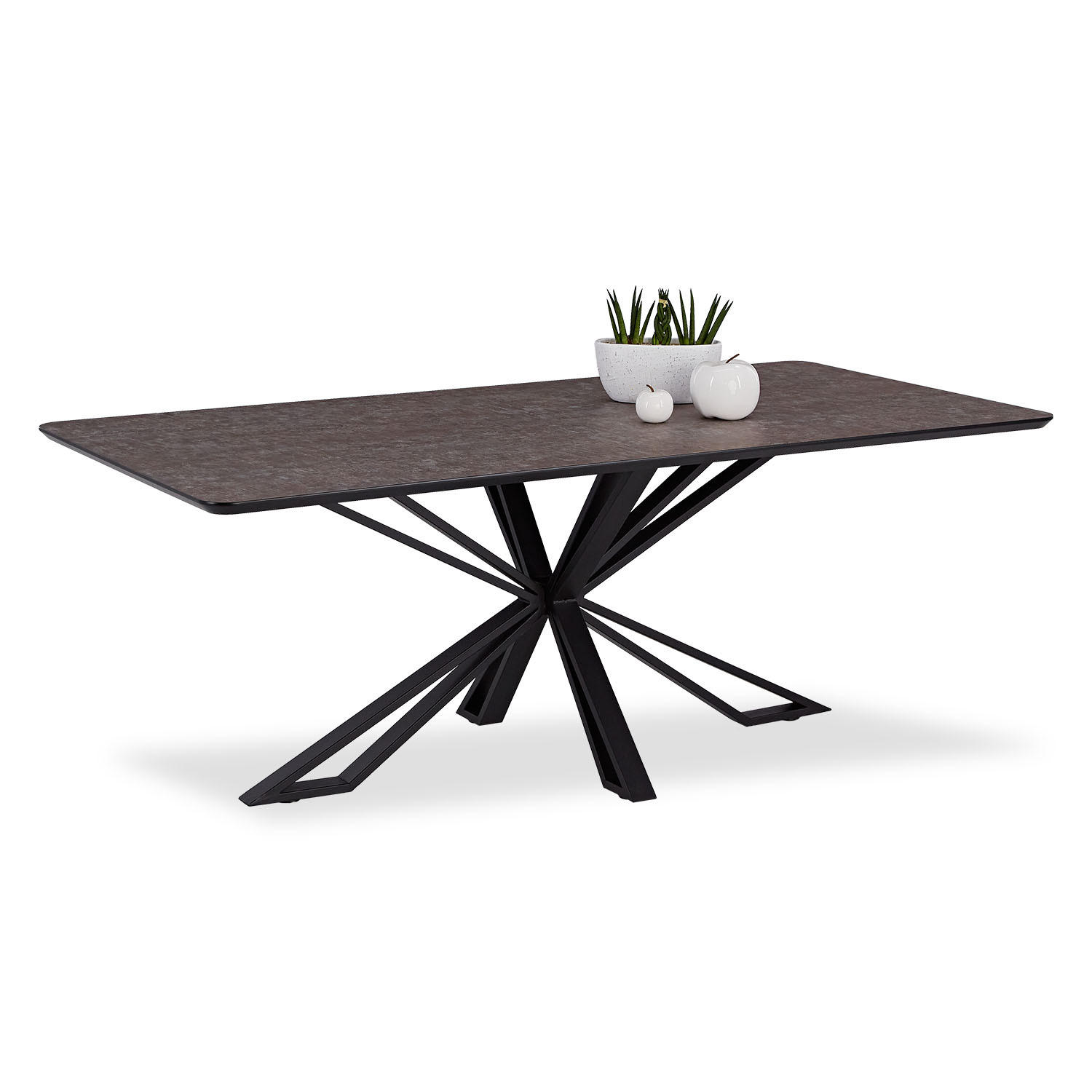 ESSTISCH rechteckig 200/100/76 cm Braun - Schwarz/Braun, Metall (200/100/76cm) - Homestyle4u