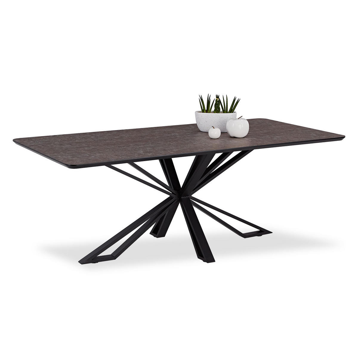 ESSTISCH rechteckig 200/100/76 cm Braun - Schwarz/Braun, Metall (200/100/76cm) - Homestyle4u
