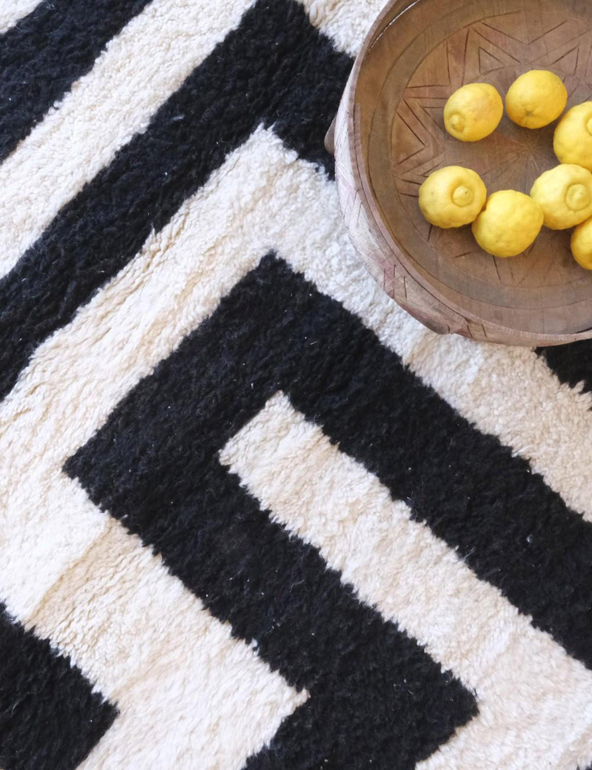 BERBERTEPPICH mit Labyrinthmuster 242x 347 cm - Schwarz, Naturmaterialien (242/347cm) - AFK Living