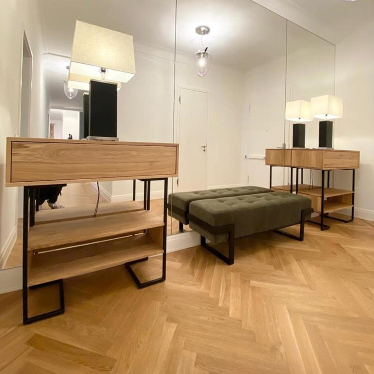 KONSOLENTISCH Beistelltisch für den Flur OLIMPIA - Eichefarben, Holz (100/100/40cm) - Rawood Furniture