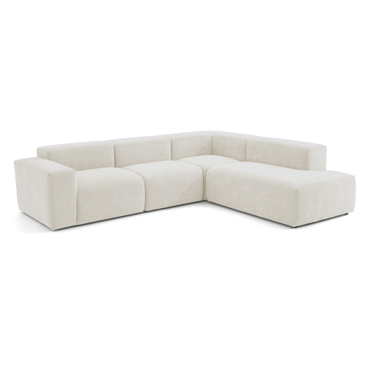 4-SITZER modulares Ecksofa HEAVEN SET 2 Rechts, Breite 300 cm Webstoff Weiß - Schwarz/Weiß, Holz/Kunststoff (245/300cm) - Muffo
