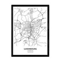 POSTER Karte Von Luxemburg - Luxemburg A3 Rahmenlos - Klar, Papier (29.7/5/42cm) - Nacnic