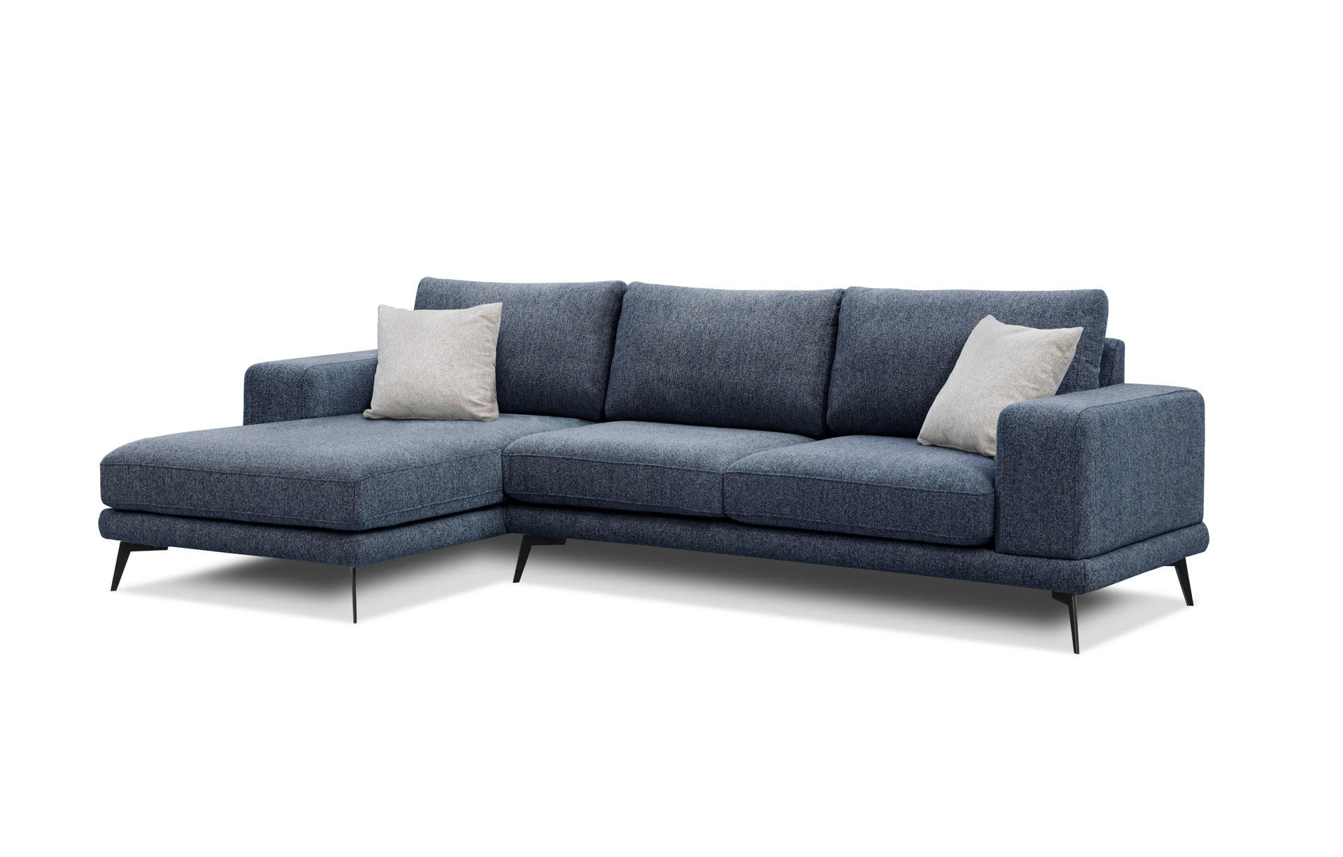 ECKSOFA MEDIOLANE 5-Sitzer, dunkelblau - Dunkelblau, Holzwerkstoff/Textil (158/282cm) - Courtois Laville