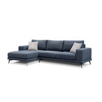 ECKSOFA MEDIOLANE 5-Sitzer, dunkelblau - Dunkelblau, Holzwerkstoff/Textil (158/282cm) - Courtois Laville