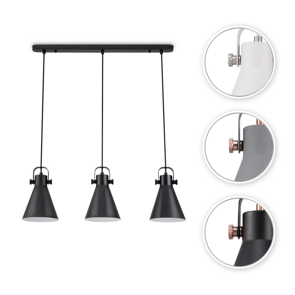 PENDELLEUCHTE Otto - Grau, Metall (16/16/25cm) - Paco Home