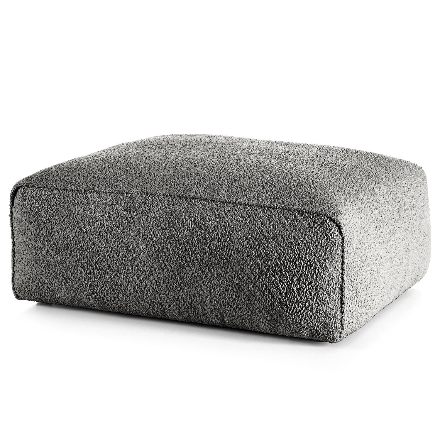 POLSTERHOCKER - Schwarz/Grau, Kunststoff/Textil (81/38/100cm) - home24