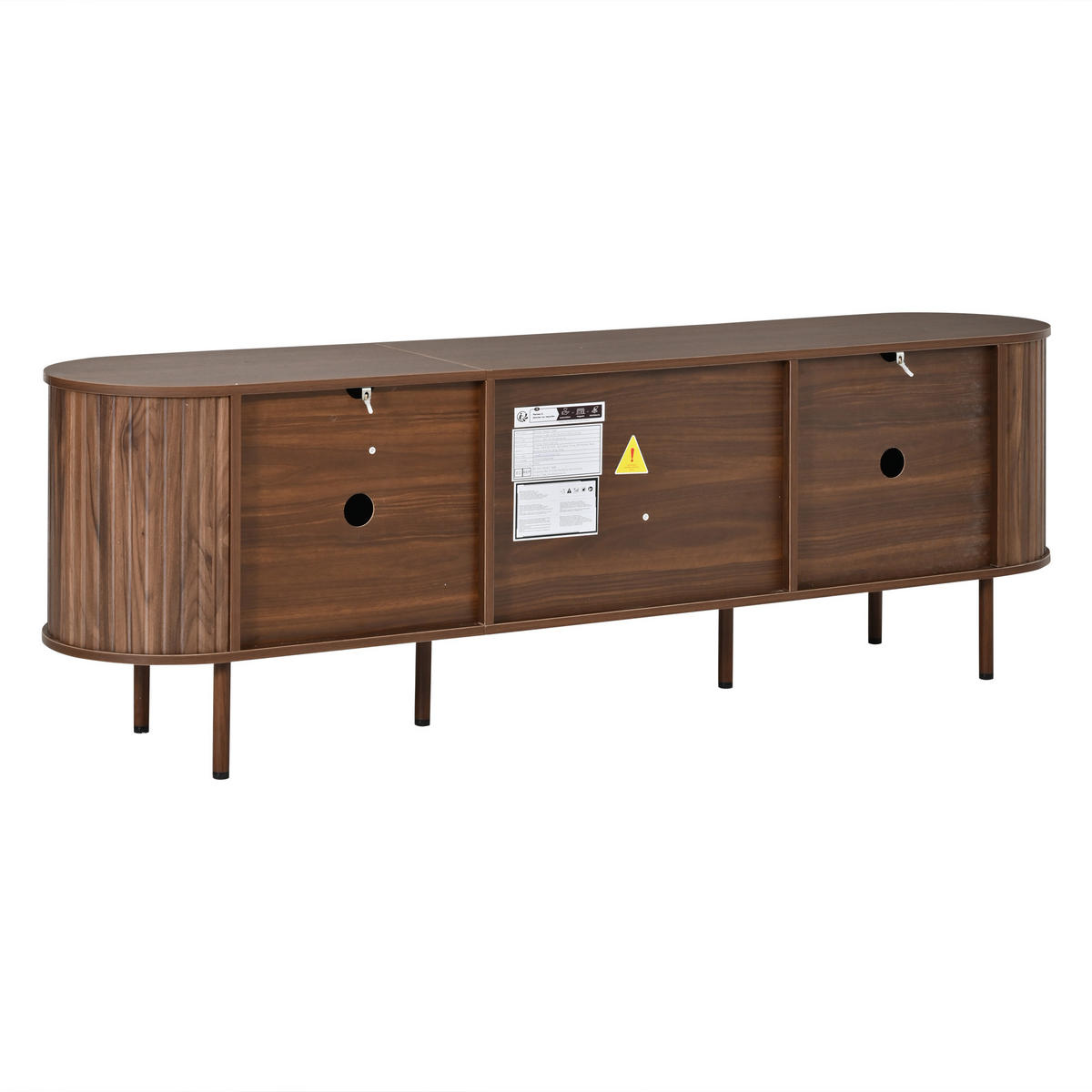 TV-ELEMENTLOWBOARD 180x40x58cm Holzoptik-Nussbaum mit Schiebetüren und Schubladen - Walnussfarben, Holz (46.51/18.01/75.79cm) - Raelunyi